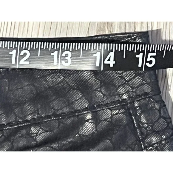 PrettyLittleThing Women’s Size 8 Black Coated  Croc Denim Straight Jeans - Picture 6 of 10